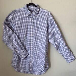 Vineyard Vines Blue and White Plaid Men's MURRAY Shirt Medium